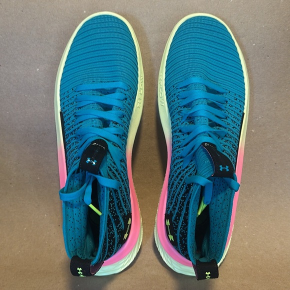 Under Armour Mens FUTR X ELITE Basketball Shoes Green Blue Pink Size 12.5 - Picture 6 of 8